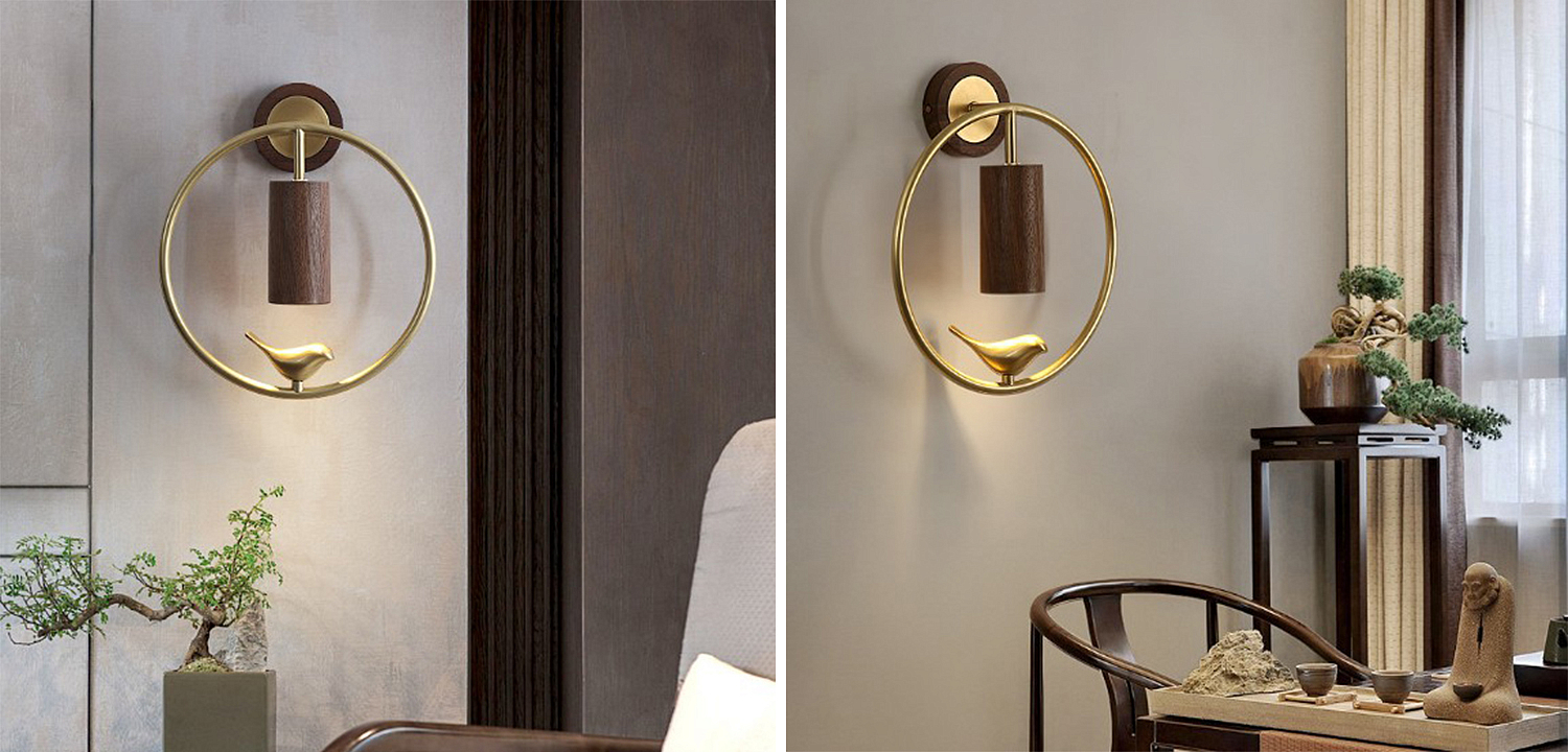 Бра деревянное с птичкой Manu Wall Lamp Бра деревянное с птичкой Manu Wall Lamp - Loft-Concept в Барнауле