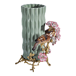 Ваза с птицами и цветами из фарфора с бронзовыми элементами Garden of Eden варинант исполнения - 4 | Loft Concept в Барнауле