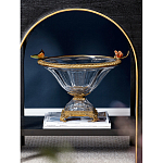 Чаша из прозрачного стекла с бронзовым рельефным ободком Eden Garden варинант исполнения - 2 | Loft Concept в Барнауле