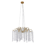 Люстра подвесная с изогнутыми золотистыми элементами и хрустальными подвесками FAIRYTREE Light варинант исполнения - 1 | Loft Concept в Барнауле