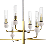 Люстра с 8-ю плафонами в форме стеклянных трубок и мраморных декоративных элементов Montreal варинант исполнения - 6 | Loft Concept в Барнауле