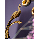 Чаша из прозрачного стекла на бронзовой подставке в виде павлина с рельефным хвостом Eden Garden варинант исполнения - 4 | Loft Concept в Барнауле