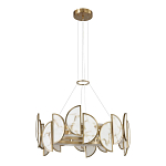 Люстра круглая с полукруглыми плафонами из искусственного алебастра в бронзовой оправе Marbella варинант исполнения - 5 | Loft Concept в Барнауле