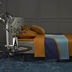 Плед из хлопка синего цвета с абстрактным принтом Elysian Flow Ocean варинант исполнения - 6 | Loft Concept в Барнауле