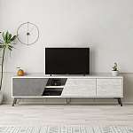 ТВ-тумба с 3-мя дверцами и полками Grey Albe TV Stand варинант исполнения - 4 | Loft Concept в Барнауле