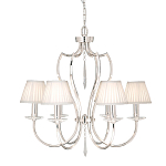 Люстра цвета никель с 6-ю лампами и стеклянными подвесками Elstead Lighting варинант исполнения - 3 | Loft Concept в Барнауле