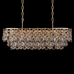 Люстра овальная каскадная с подвесками в форме колец Galaxy of Light варинант исполнения - 1 | Loft Concept в Барнауле