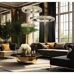 Люстра из 3-х колец с мозаичным хрустальным оформлением Sparks of Crystal варинант исполнения - 2 | Loft Concept в Барнауле