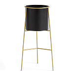 Кашпо из металла и латуни Elegance Elevated Planters черное варинант исполнения - 1 | Loft Concept в Барнауле