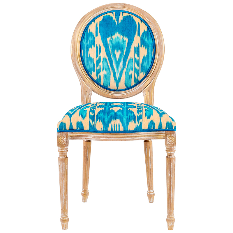 Стул из натурального бука с бирюзово-желтым узором Ikat Pattern бирюзовый Светлый дуб Бирюзовый Желтый Стул из натурального бука с бирюзово-желтым узором Ikat Pattern бирюзовый Светлый дуб Бирюзовый Желтый в Барнауле | Loft Concept