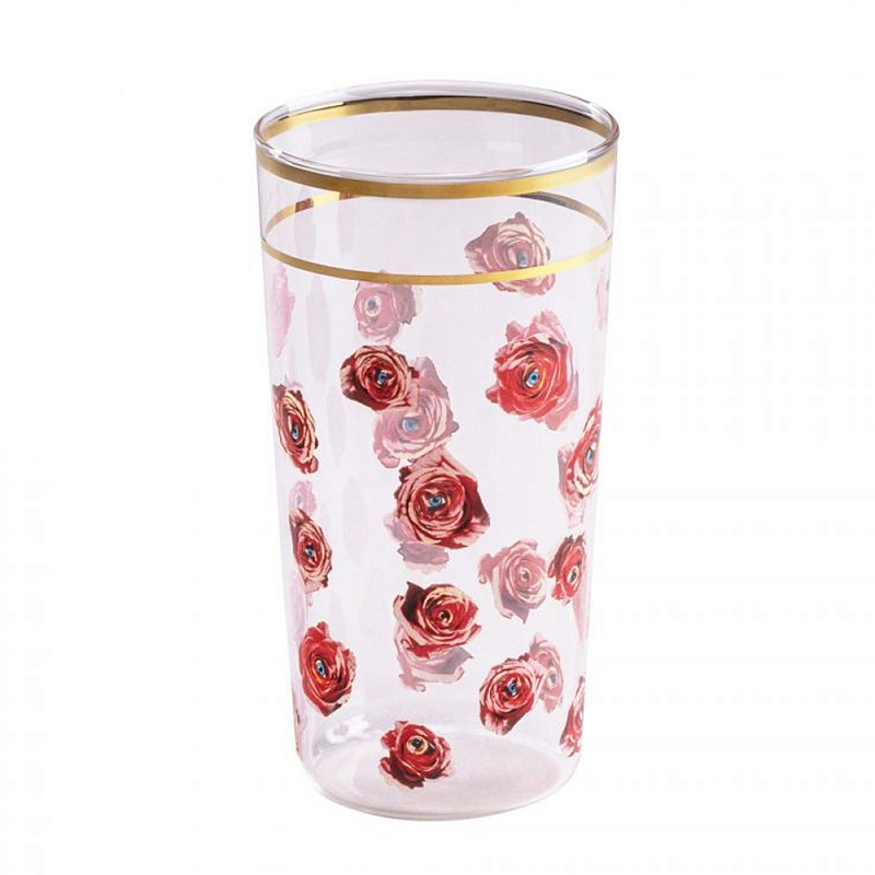 Стакан Seletti Roses Прозрачное Стекло Золотой Красный Стакан Seletti Roses Прозрачное Стекло Золотой Красный в Барнауле | Loft Concept