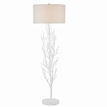 Торшер белый с цилиндрическим абажуром и каркасом в виде дерева Branched Tree варинант исполнения - 1 | Loft Concept в Барнауле