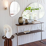 Круглый приставной стол из массива ореха Balu Wooden Side Table варинант исполнения - 8 | Loft Concept в Барнауле