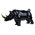Статуэтка черный носорог с золотыми рогами Golden Horned Black Rhino варинант исполнения - 1 | Loft Concept в Барнауле