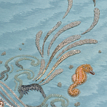 Обои с вышивкой ручной работы Amami Waves Moonbeam colourway on silk moire варинант исполнения - 3 | Loft Concept в Барнауле