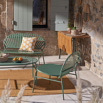 Зелёная скамья из стали Goodwin Metal Bench Green варинант исполнения - 9 | Loft Concept в Барнауле