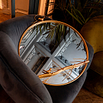 Зеркало настенное в раме золотого цвета с декором птица на ветке Mirror Portal варинант исполнения - 4 | Loft Concept в Барнауле