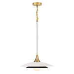 Подвесной светильник с плафоном в форме плоского купола и белой шарообразной лампой Eurofase варинант исполнения - 9 | Loft Concept в Барнауле