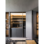 Кухонный гарнитур из дерева и камня с раздвижными дверцами OPERATING COLUMN 2.0 Dada Engenereed Kitchen варинант исполнения - 6 | Loft Concept в Барнауле