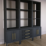 Модульный стеллаж Primo из трех составных элементов Черный дуб варинант исполнения - 3 | Loft Concept в Барнауле