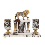 Настольный письменный набор из мрамора с декором в виде льва в подарочной упаковке Marble Accessory варинант исполнения - 4 | Loft Concept в Барнауле