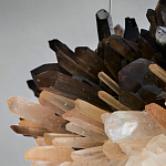 Люстра кргулая светодиодная из дымчатых и прозрачных необработанных кристаллов Raw Crystal варинант исполнения - 1 | Loft Concept в Барнауле