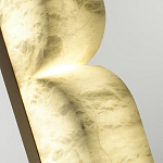 Бра с изогнутым плафоном из белого алебастра на прямоугольном основании Cryptocrystalline Stone варинант исполнения - 5 | Loft Concept в Барнауле