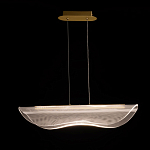 Люстра линейная с прозрачным волнообразным плафоном Wave Line варинант исполнения - 3 | Loft Concept в Барнауле