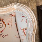 Двухместный диван из массива бука серый с растительным орнаментом Raffael Blue Grey Sofa варинант исполнения - 5 | Loft Concept в Барнауле