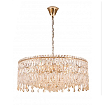 Люстра круглая с хрустальными подвесками на золотистом каркасе Roul Crystal Light варинант исполнения - 8 | Loft Concept в Барнауле