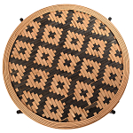 Круглый кофейный стол с плетеной столешницей и полкой Norberta Wicker Coffee Table варинант исполнения - 2 | Loft Concept в Барнауле