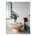 Столик кофейный кремового цвета с овальной столешницей и круглым основанием Cream Dalmen Table варинант исполнения - 7 | Loft Concept в Барнауле