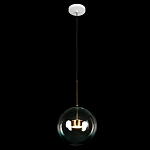 Подвесной светильник с прозрачным бирюзовым стеклянными плафоном и золотыми деталями Диаметр 30 Giopato & Coombes варинант исполнения - 2 | Loft Concept в Барнауле