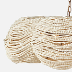 Круглая люстра волнистой формы с декором из круглых деревянных бусин White Wooden Beads Chandelier L варинант исполнения - 3 | Loft Concept в Барнауле