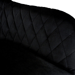 Барный стул со спинкой и подлокотниками на 4-х металлических ножках Douglas Rhombus Черный Велюр варинант исполнения - 3 | Loft Concept в Барнауле