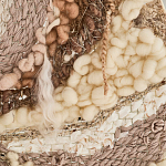 Овальный Современный Гобелен Абстракция в бежевых тонах Shallow варинант исполнения - 5 | Loft Concept в Барнауле