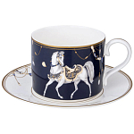 Чайный набор из фарфора с изображением лошадей на 6 персон 12 предметов Porcelain Horse Set варинант исполнения - 1 | Loft Concept в Барнауле