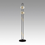 Торшер с 2-мя прозрачными стеклянными плафонами и золотистыми декоративными вставками Virelia варинант исполнения - 3 | Loft Concept в Барнауле