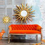 Зеркало-солнце круглое с золотыми с лучами Rays of Peace варинант исполнения - 2 | Loft Concept в Барнауле