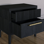 Прикроватная Тумбочка Primo с двумя ящиками Черный дуб варинант исполнения - 7 | Loft Concept в Барнауле