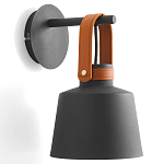 Черное матовое бра с декором под кожу Chestery варинант исполнения - 1 | Loft Concept в Барнауле