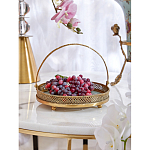 Блюдо круглое с ручкой и голубым фарфоровым дном с цветочным рисунком Blue Garden варинант исполнения - 4 | Loft Concept в Барнауле