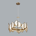 Люстра круглая с полукруглыми плафонами из искусственного алебастра в бронзовой оправе Marbella варинант исполнения - 7 | Loft Concept в Барнауле