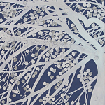 Обои ручная роспись в стиле Арт-деко Windswept Blossom Special Colourway on Dark Blue dyed silk варинант исполнения - 2 | Loft Concept в Барнауле