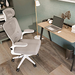 Кресло для компьютерного стола Easement Grey&White варинант исполнения - 9 | Loft Concept в Барнауле