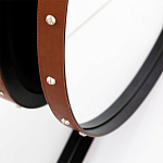 Зеркало овальное в металлической раме с кожаной отделкой Loft in Reflection варинант исполнения - 3 | Loft Concept в Барнауле