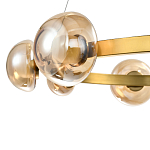 Люстра подвесная светодиодная с 9-ю круглыми плафонами коньячного цвета Iona Chandelier Brass  варинант исполнения - 2 | Loft Concept в Барнауле