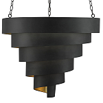 Подвесной светильник в форме спирали черный с золотой внутренней отделкой Warm Glow варинант исполнения - 2 | Loft Concept в Барнауле