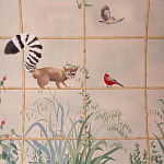 Обои ручная роспись Trellised Menagerie Standard colourway on scenic paper варинант исполнения - 1 | Loft Concept в Барнауле