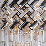 Люстра многоярусная с переплетенными металлическими элементами черного и золотого цвета и прозрачными хрустальными подвесками Empire Chandelier Crystal варинант исполнения - 6 | Loft Concept в Барнауле